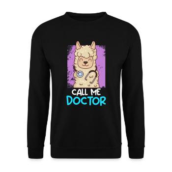 Nenn mich Doktor Ich habe einen Doktortitel - Unisex Pullover - Schwarz - Vorne - Alina (178cm) & Michal (187cm)