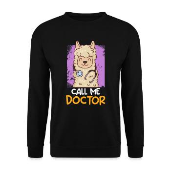 Nenn mich Doktor Ich habe einen Doktortitel - Unisex Pullover - Schwarz - Vorne - Alina (178cm) & Michal (187cm)