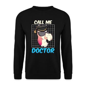 Nenn mich Doktor Ich habe einen Doktortitel - Unisex Pullover - Schwarz - Vorne - Alina (178cm) & Michal (187cm)