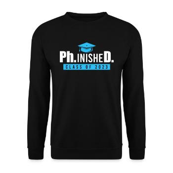 Doctorat phinished 2023 Doctorat - Sweat-shirt Unisexe - noir - Devant - Alina (178cm) & Michal (187cm)
