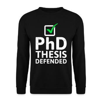 La thèse défend le titre de doctorat - Sweat-shirt Unisexe - noir - Devant - Alina (178cm) & Michal (187cm)