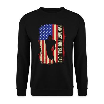 Football Fan Fantasy Football Papa - Unisex Sweatshirt - black - Front - Alina (178cm) & Michal (187cm)