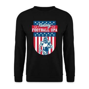 Fantasy Football Opa Großvater Fantasy Football - Unisex Pullover - Schwarz - Vorne - Alina (178cm) & Michal (187cm)