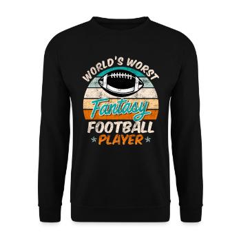 Schlechtester Fantasy Football Spieler - Unisex Pullover - Schwarz - Vorne - Alina (178cm) & Michal (187cm)