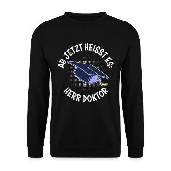 Désormais, il s’appelle Doctor Ph.D Doktortitel - Sweat-shirt Unisexe - noir - Devant - Alina (178cm) & Michal (187cm)