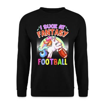 Ich suck at Fantasy Football Loser - Unisex Sweatshirt - black - Front - Alina (178cm) & Michal (187cm)