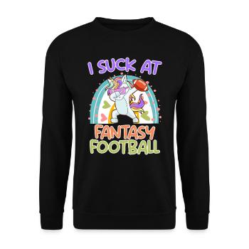 Fantasy Football Loser I suck at Fantasy Football - Unisex Sweatshirt - black - Front - Alina (178cm) & Michal (187cm)