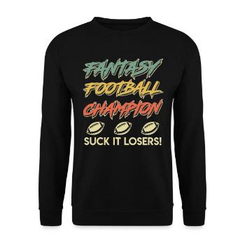 Fantasy Football Champ Champion - Unisex Sweatshirt - black - Front - Alina (178cm) & Michal (187cm)