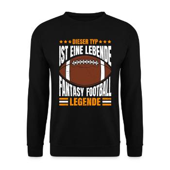 Dieser Typ ist eine lebende Fantasy Football - Unisex Pullover - Schwarz - Vorne - Alina (178cm) & Michal (187cm)