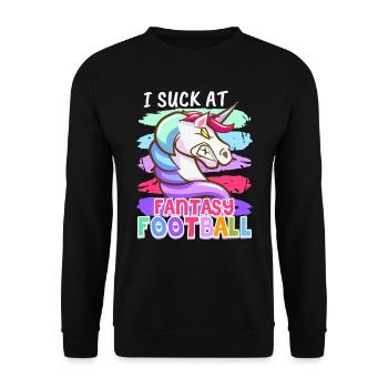 Fantasy Football Loser I suck at Fantasy Football - Unisex Sweatshirt - black - Front - Alina (178cm) & Michal (187cm)