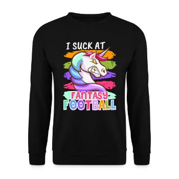Fantasy Football Loser I suck at Fantasy Football - Unisex Pullover - Schwarz - Vorne - Alina (178cm) & Michal (187cm)