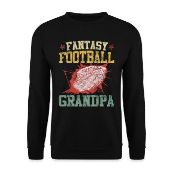 Fantasy Football Opa Großvater Fantasy Football - Unisex Pullover - Schwarz - Vorne - Alina (178cm) & Michal (187cm)
