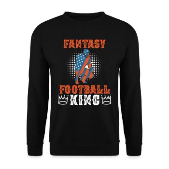 Fantasy Football König - Unisex Pullover - Schwarz - Vorne - Alina (178cm) & Michal (187cm)