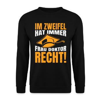 Le docteur a toujours raison Ph.D doctorat - Sweat-shirt Unisexe - noir - Devant - Alina (178cm) & Michal (187cm)