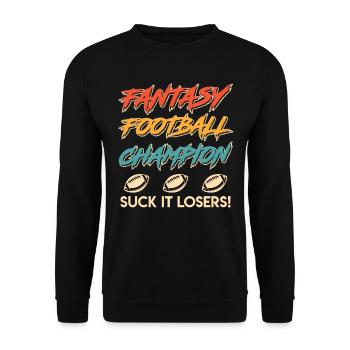 Fantasy Football Champ Champion - Unisex Sweatshirt - black - Front - Alina (178cm) & Michal (187cm)