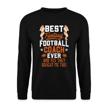 Bester Fantasy Football Coach - Unisex Pullover - Schwarz - Vorne - Alina (178cm) & Michal (187cm)