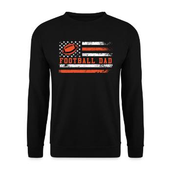 USA Patriot Football Dad - Unisex Pullover - Schwarz - Vorne - Alina (178cm) & Michal (187cm)