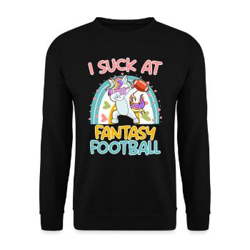 Fantasy Football Loser I suck at Fantasy Football - Unisex Sweatshirt - black - Front - Alina (178cm) & Michal (187cm)