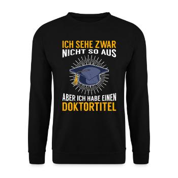 Docteur je n'en ai pas l'air Ph.D titre de doctorat - Sweat-shirt Unisexe - noir - Devant - Alina (178cm) & Michal (187cm)