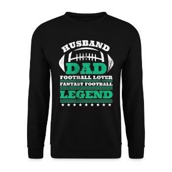 Football Lover Fantasy Football Dad - Unisex Sweatshirt - black - Front - Alina (178cm) & Michal (187cm)