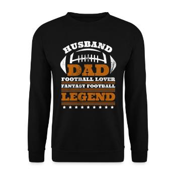 Football Lover Fantasy Football Dad - Unisex Sweatshirt - black - Front - Alina (178cm) & Michal (187cm)