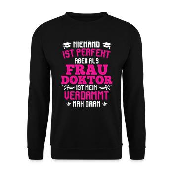 Le docteur a toujours raison Ph.D doctorat - Sweat-shirt Unisexe - noir - Devant - Alina (178cm) & Michal (187cm)