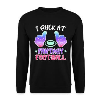 I suck at Fantasy Football Loser - Unisex Sweatshirt - black - Front - Alina (178cm) & Michal (187cm)