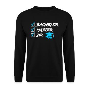 To Do List Finally Doctor Graduate PhD - Unisex Sweatshirt - black - Front - Alina (178cm) & Michal (187cm)