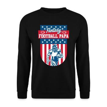 Fantasy Football Dad Football Fan - Unisex Sweatshirt - black - Front - Alina (178cm) & Michal (187cm)