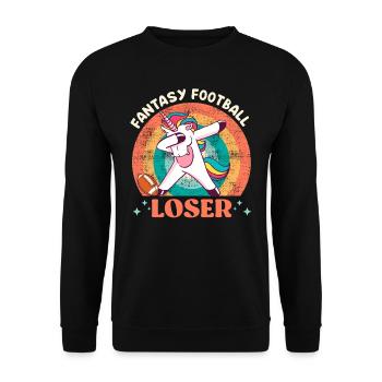 Fantasy Football Loser Einhorn Fantasy Football - Unisex Pullover - Schwarz - Vorne - Alina (178cm) & Michal (187cm)