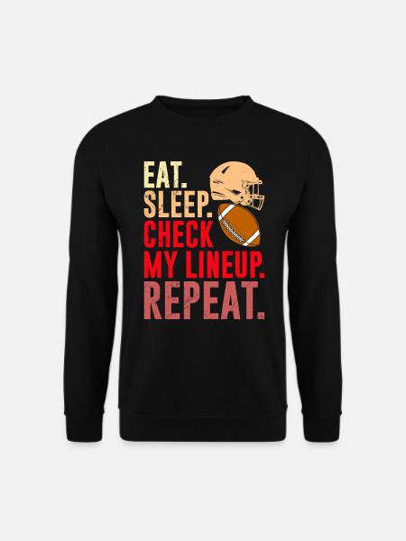 Eat Sleep Check Lineup Répéter - Sweat-shirt Unisexe - noir