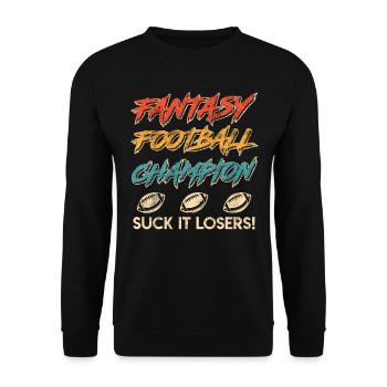 Fantasy Football Champ Champion - Unisex Sweatshirt - black - Front - Alina (178cm) & Michal (187cm)