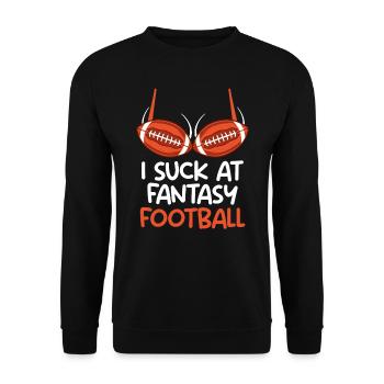 I suck at Fantasy Football Loser - Unisex Sweatshirt - black - Front - Alina (178cm) & Michal (187cm)