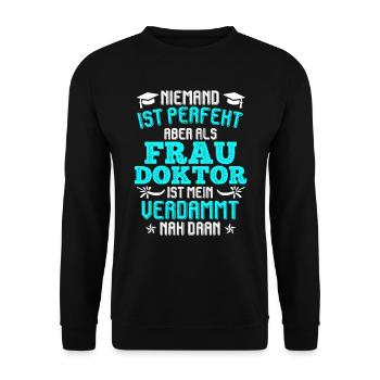 Le docteur a toujours raison Ph.D doctorat - Sweat-shirt Unisexe - noir - Devant - Alina (178cm) & Michal (187cm)
