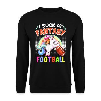 Ich suck at Fantasy Football Loser - Unisex Sweatshirt - black - Front - Alina (178cm) & Michal (187cm)