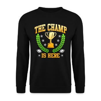 Le Fantasy Football Champion est arrivé - Sweat-shirt Unisexe - noir - Devant - Alina (178cm) & Michal (187cm)