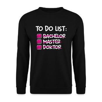 To Do List Enfin Docteur Doctorat - Sweat-shirt Unisexe - noir - Devant - Alina (178cm) & Michal (187cm)