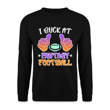 Ich suck at Fantasy Football Loser - Unisex Sweatshirt - black - Front - Alina (178cm) & Michal (187cm)