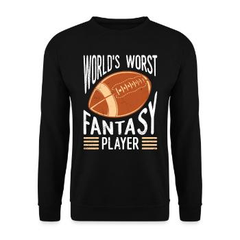 Schlechtester Fantasy Football Spieler - Unisex Pullover - Schwarz - Vorne - Alina (178cm) & Michal (187cm)