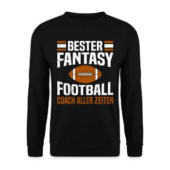 Bester Fantasy Football Coach aller Zeiten - Unisex Pullover - Schwarz - Vorne - Alina (178cm) & Michal (187cm)