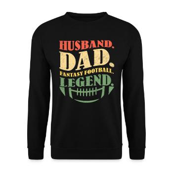 Husband Papa Fantasy Football Papa - Unisex Sweatshirt - black - Front - Alina (178cm) & Michal (187cm)