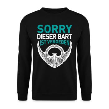 Sorry dieser Bart ist vergeben Bartträger - Unisex Pullover - Schwarz - Vorne - Alina (178cm) & Michal (187cm)