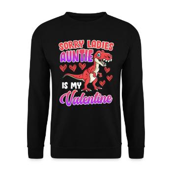 Désolé tante Saurus est ma chérie Saint-Valentin - Sweat-shirt Unisexe - noir - Devant - Alina (178cm) & Michal (187cm)
