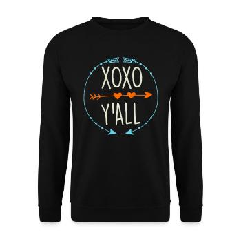 Câlin d’amour avec baisers Saint-Valentin - Sweat-shirt Unisexe - noir - Devant - Alina (178cm) & Michal (187cm)