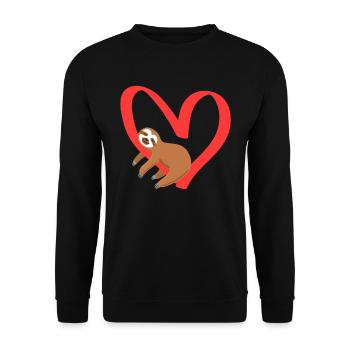 Ich liebe mein Faultier Schatz Liebe Valentinstag - Unisex Pullover - Schwarz - Vorne - Alina (178cm) & Michal (187cm)