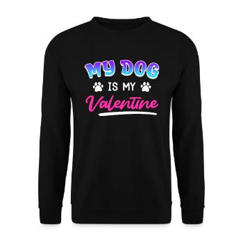 Hundebesitzer mein Hund ist mein Valentinstag - Unisex Pullover - Schwarz - Vorne - Alina (178cm) & Michal (187cm)