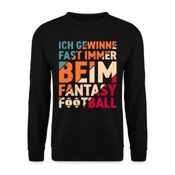 Je gagne presque toujours au football Fantasy - Sweat-shirt Unisexe - noir - Devant - Alina (178cm) & Michal (187cm)