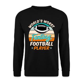 Schlechtester Fantasy Football Spieler - Unisex Pullover - Schwarz - Vorne - Alina (178cm) & Michal (187cm)