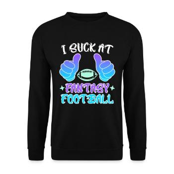 Ich suck at Fantasy Football Loser - Unisex Sweatshirt - black - Front - Alina (178cm) & Michal (187cm)