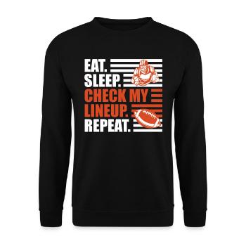 Manger Dormir Vérifiez ma gamme Répéter - Sweat-shirt Unisexe - noir - Devant - Alina (178cm) & Michal (187cm)